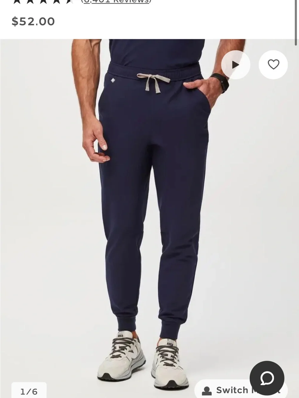 Men's Figs Tansen Navy Jogger Pants - Size medium NWT